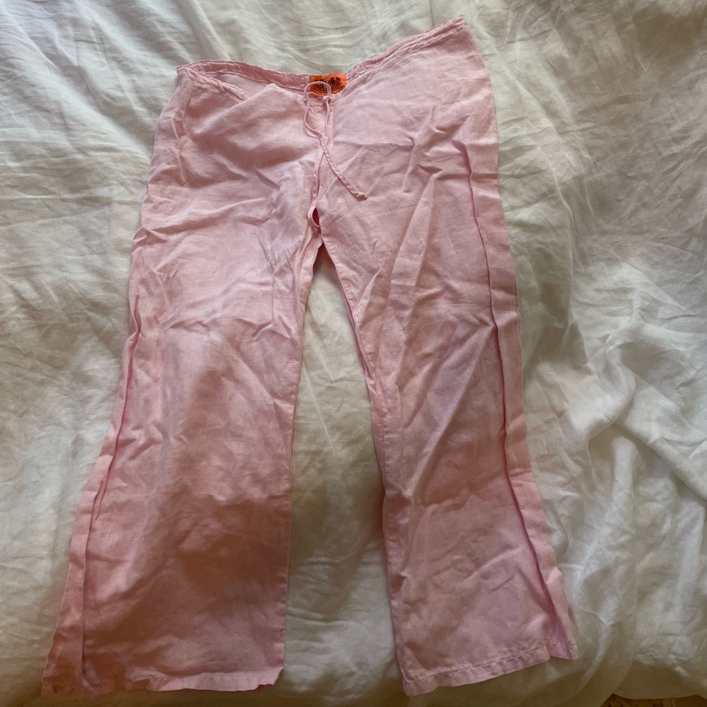Vintage Juicy Couture pink linen pants